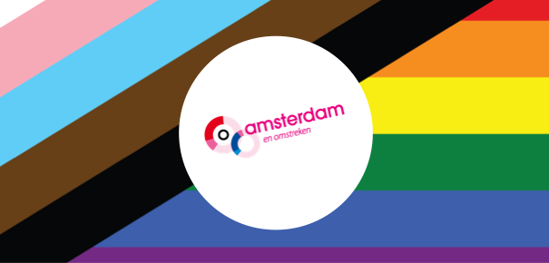 New Pride Flag met COC Amsterdam e.o. logo